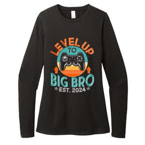 Level Up To Big Bro Est 2024 New Baby Sibling Gamer Womens CVC Long Sleeve Shirt