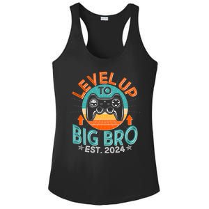 Level Up To Big Bro Est 2024 New Baby Sibling Gamer Ladies PosiCharge Competitor Racerback Tank