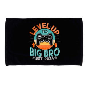 Level Up To Big Bro Est 2024 New Baby Sibling Gamer Microfiber Hand Towel