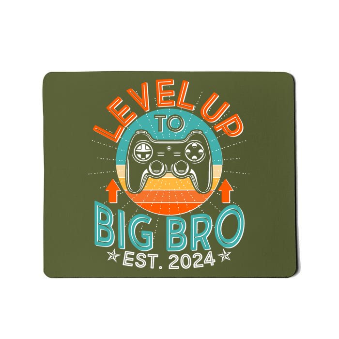 Level Up To Big Bro Est 2024 New Baby Sibling Gamer Mousepad