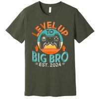 Level Up To Big Bro Est 2024 New Baby Sibling Gamer Premium T-Shirt