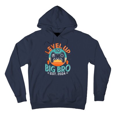 Level Up To Big Bro Est 2024 New Baby Sibling Gamer Hoodie