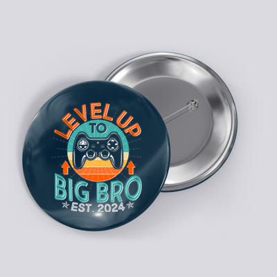 Level Up To Big Bro Est 2024 New Baby Sibling Gamer Button