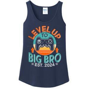 Level Up To Big Bro Est 2024 New Baby Sibling Gamer Ladies Essential Tank