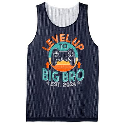 Level Up To Big Bro Est 2024 New Baby Sibling Gamer Mesh Reversible Basketball Jersey Tank