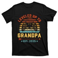 Leveled Up To Grandpa 2025 Gaming Pregnancy Announcement T-Shirt