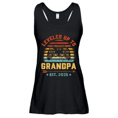 Leveled Up To Grandpa 2025 Gaming Pregnancy Announcement Ladies Essential Flowy Tank