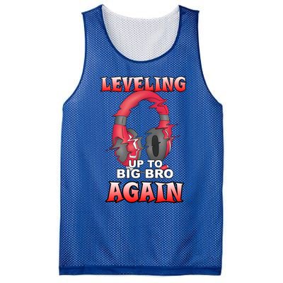 Leveling Up To Big Bro Again Gift Funny Gamer Brother Gift Mesh Reversible Basketball Jersey Tank