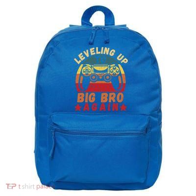 Leveling Up To Big Bro Again Vintage Big Brother Again Gamer Cool Gift 16 in Basic Backpack