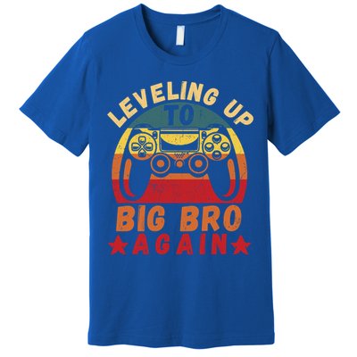 Leveling Up To Big Bro Again Vintage Big Brother Again Gamer Cool Gift Premium T-Shirt