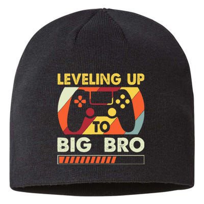 Leveling Up To Big Bro Vintage Future Brother Sustainable Beanie