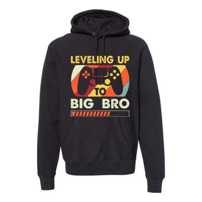 Leveling Up To Big Bro Vintage Future Brother Premium Hoodie