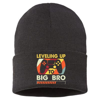 Leveling Up To Big Bro Vintage Future Brother Sustainable Knit Beanie