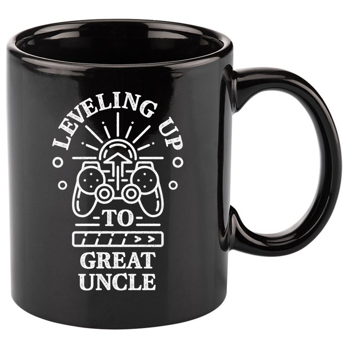 Leveling Up To Great Uncle Promoted To Granduncle Gamer Cool Gift 11oz C Handle Ceramic Mug