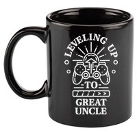 Leveling Up To Great Uncle Promoted To Granduncle Gamer Cool Gift 11oz C Handle Ceramic Mug