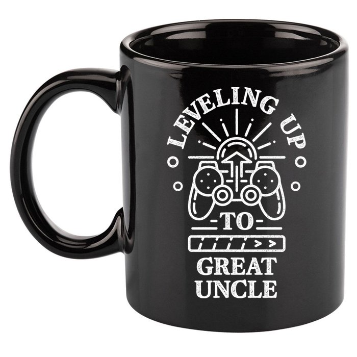 Leveling Up To Great Uncle Promoted To Granduncle Gamer Cool Gift 11oz C Handle Ceramic Mug