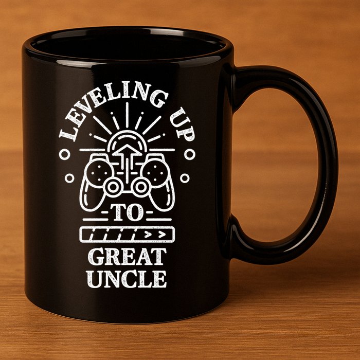 Leveling Up To Great Uncle Promoted To Granduncle Gamer Cool Gift 11oz C Handle Ceramic Mug