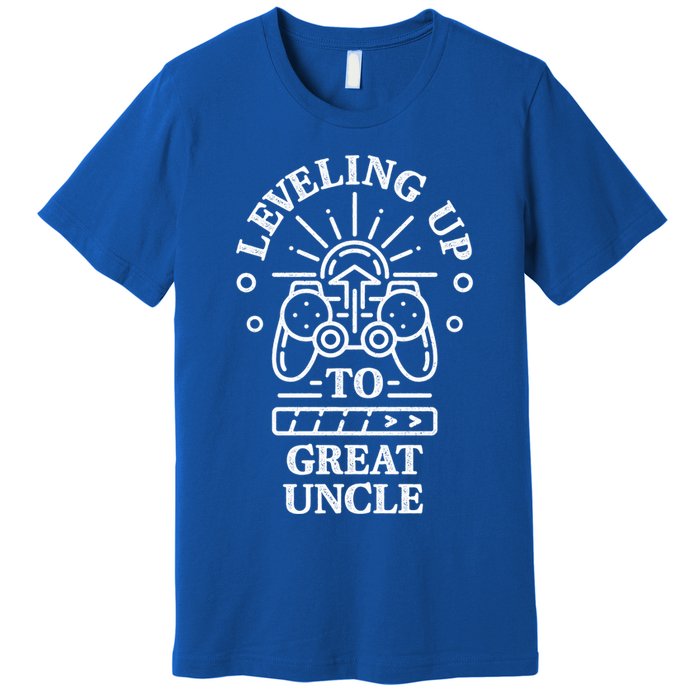 Leveling Up To Great Uncle Promoted To Granduncle Gamer Cool Gift Premium T-Shirt
