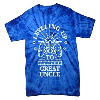 Leveling Up To Great Uncle Promoted To Granduncle Gamer Cool Gift Tie-Dye T-Shirt