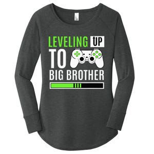 Leveling Up To Big Brother Gaming Baby Gender Announcement Women's Perfect Tri Tunic Long Sleeve Shirt