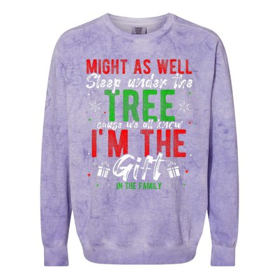 Lay Under The Tree Cause We Know I'm The Gift In The Family  Colorblast Crewneck Sweatshirt