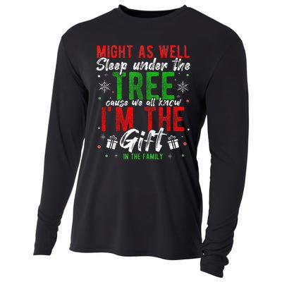 Lay Under The Tree Cause We Know I'm The Gift In The Family  Cooling Performance Long Sleeve Crew