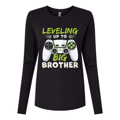 Leveling Up To Big Brother Womens Cotton Relaxed Long Sleeve T-Shirt