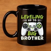 Leveling Up To Big Brother 11oz C Handle Ceramic Mug