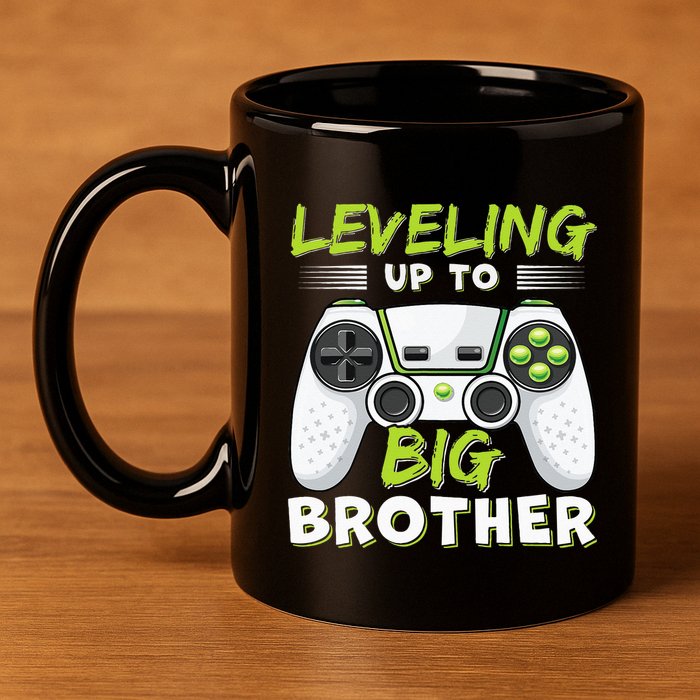 Leveling Up To Big Brother 11oz C Handle Ceramic Mug