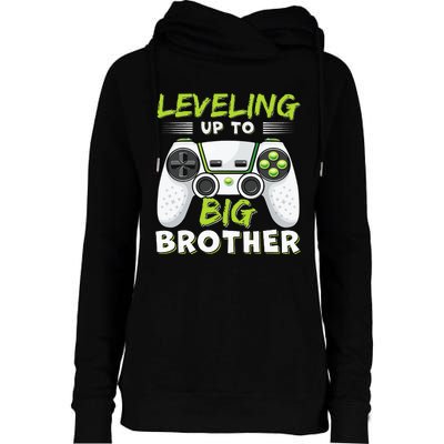 Leveling Up To Big Brother Womens Funnel Neck Pullover Hood