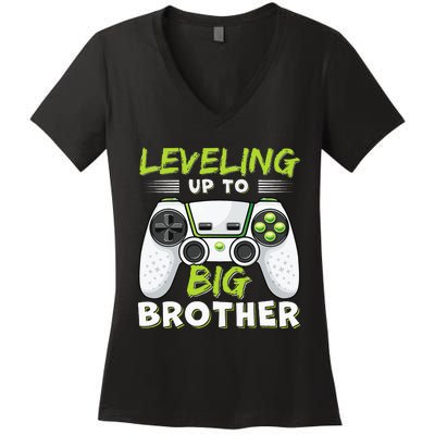 Leveling Up To Big Brother Women's V-Neck T-Shirt