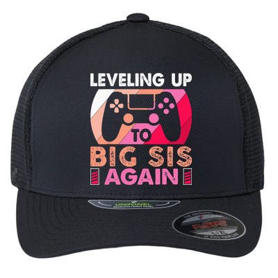 Leveling Up To Big Sis Again Promoted To Big Sister Again Flexfit Unipanel Trucker Cap