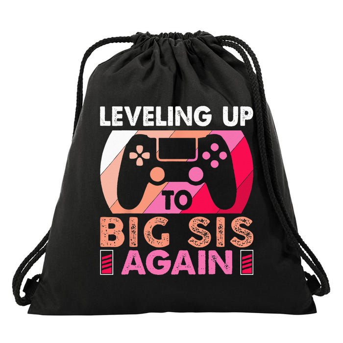Leveling Up To Big Sis Again Promoted To Big Sister Again Drawstring Bag