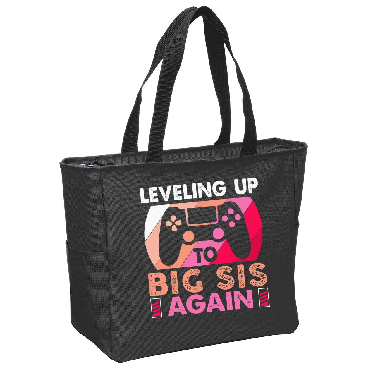Leveling Up To Big Sis Again Promoted To Big Sister Again Zip Tote Bag