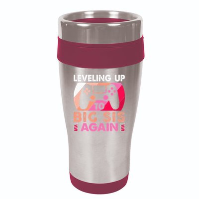 Leveling Up To Big Sis Again Promoted To Big Sister Again 16oz Travel Tumbler