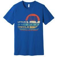 Leveling Up To Uncle Funny New Uncle Vintage Gamer Gift Premium T-Shirt