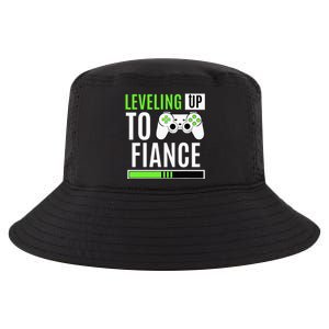 Leveling Up To Fiance Gaming Gender Reveal Announcement Cool Comfort Performance Bucket Hat