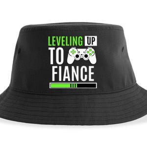 Leveling Up To Fiance Gaming Gender Reveal Announcement Sustainable Bucket Hat