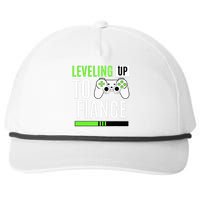 Leveling Up To Fiance Gaming Gender Reveal Announcement Snapback Five-Panel Rope Hat