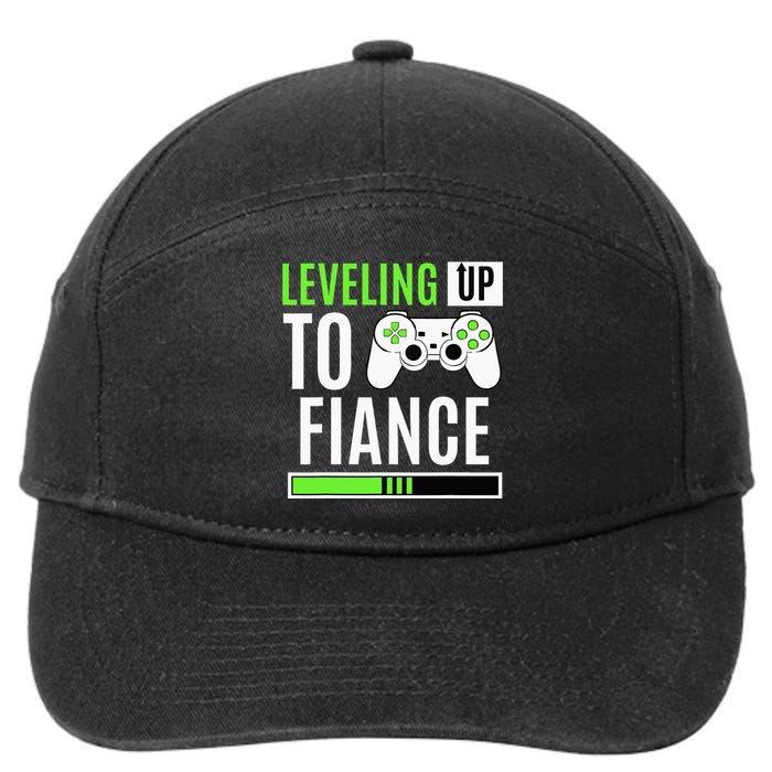 Leveling Up To Fiance Gaming Gender Reveal Announcement 7-Panel Snapback Hat