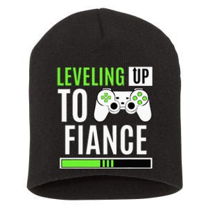 Leveling Up To Fiance Gaming Gender Reveal Announcement Short Acrylic Beanie