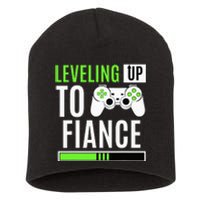 Leveling Up To Fiance Gaming Gender Reveal Announcement Short Acrylic Beanie