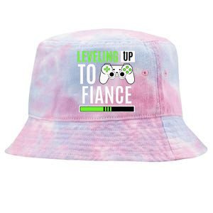 Leveling Up To Fiance Gaming Gender Reveal Announcement Tie-Dyed Bucket Hat