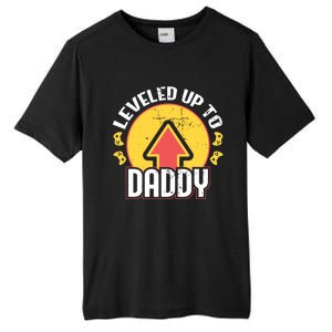 Leveled Up To Daddy Gift Fatherhood Birth Design Meaningful Gift Tall Fusion ChromaSoft Performance T-Shirt