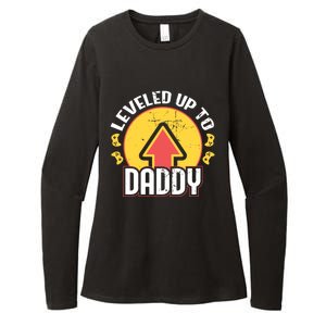 Leveled Up To Daddy Gift Fatherhood Birth Design Meaningful Gift Womens CVC Long Sleeve Shirt