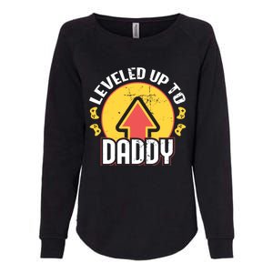 Leveled Up To Daddy Gift Fatherhood Birth Design Meaningful Gift Womens California Wash Sweatshirt