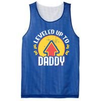 Leveled Up To Daddy Gift Fatherhood Birth Design Meaningful Gift Mesh Reversible Basketball Jersey Tank