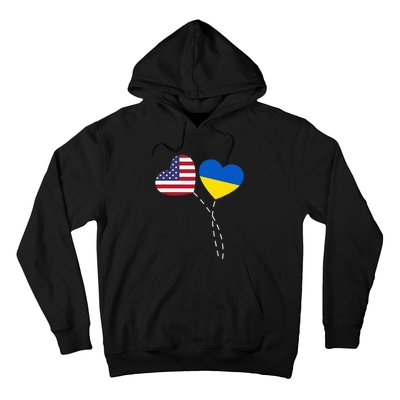 Loving USA Ukraine Flag Heart Ukrainian Americans Love Hoodie