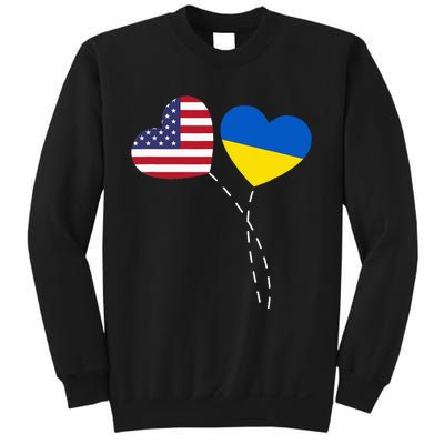 Loving USA Ukraine Flag Heart Ukrainian Americans Love Sweatshirt