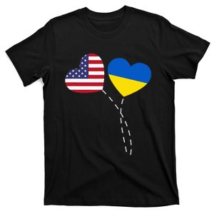 Loving USA Ukraine Flag Heart Ukrainian Americans Love T-Shirt